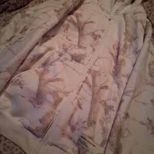 Cozy White Camo Zip-Up Hoodie